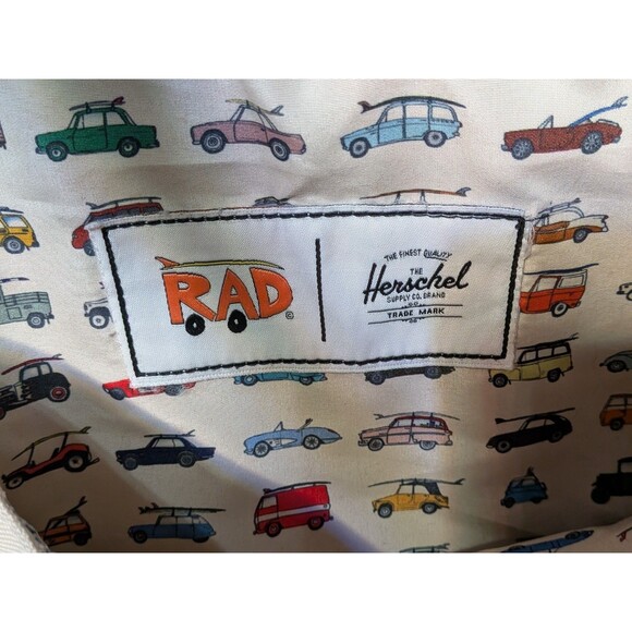 Rare Herschel RAD Cars Limited Edition Backpack White Nylon Kidcore - Picture 7 of 11